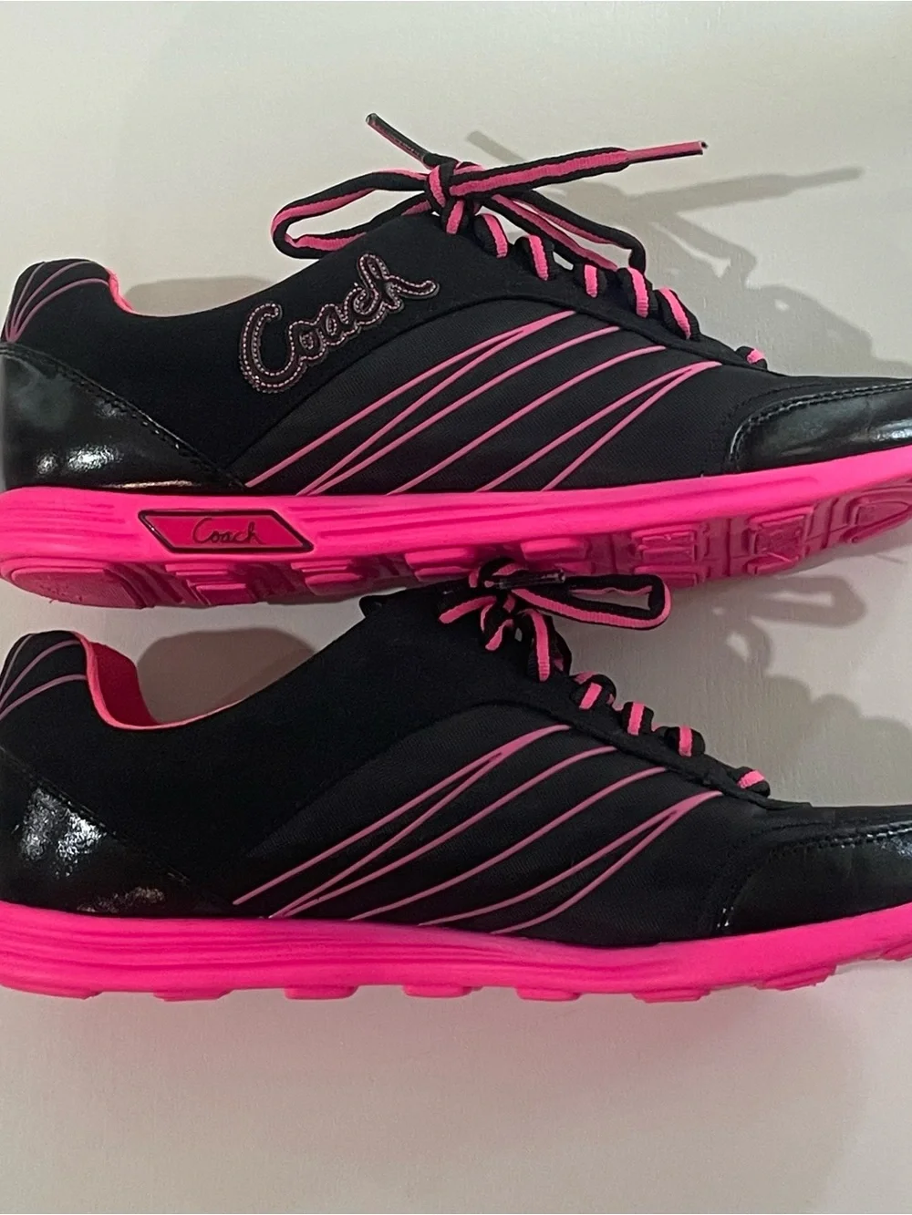 Coach black and pink Darla sneakers